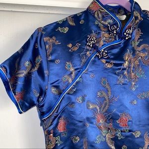 Silky Embroidered Chinese Dress